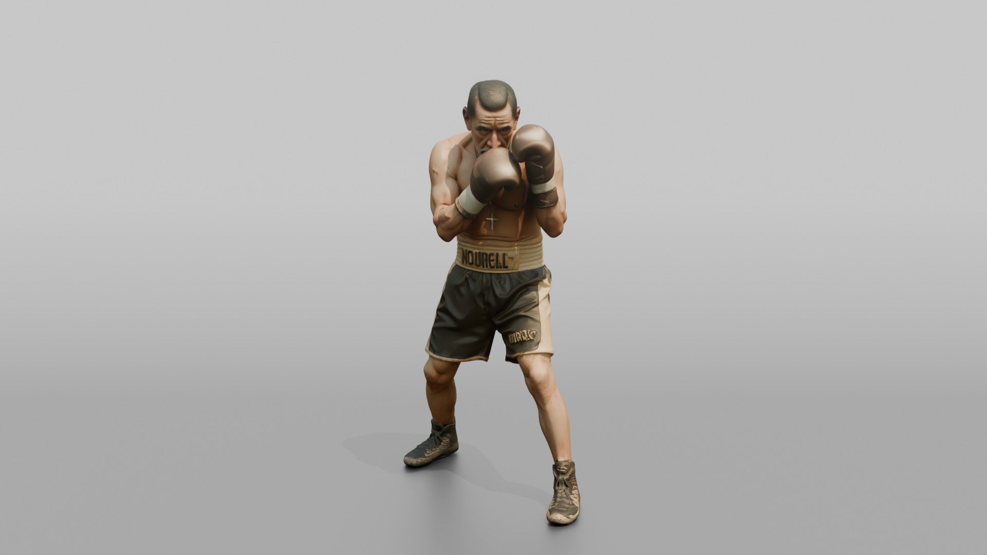 Boxer Tight High-guard Defense Position