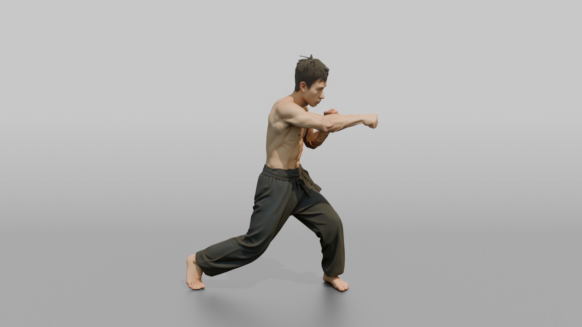 Wing Chun Fighter Rapid Chain-Punch Blitz
