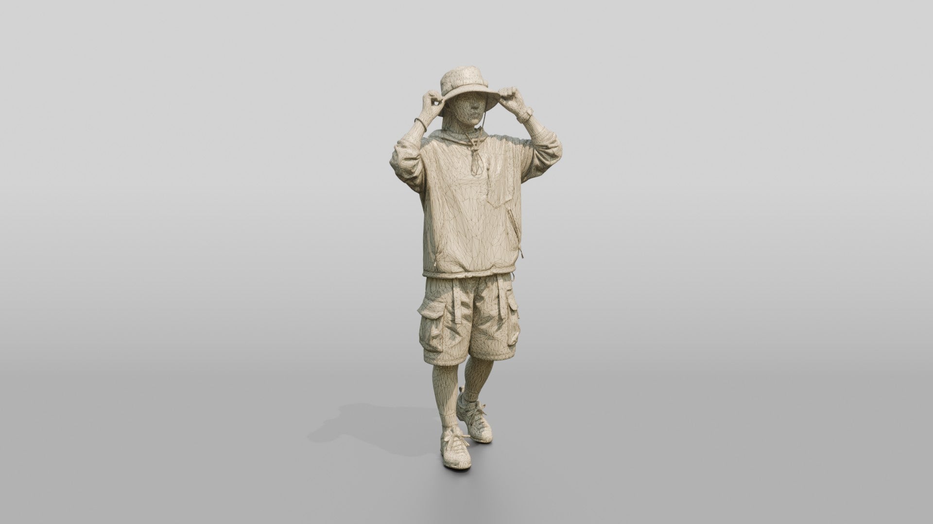 Woman Adjusting Her Tactical Bucket Hat