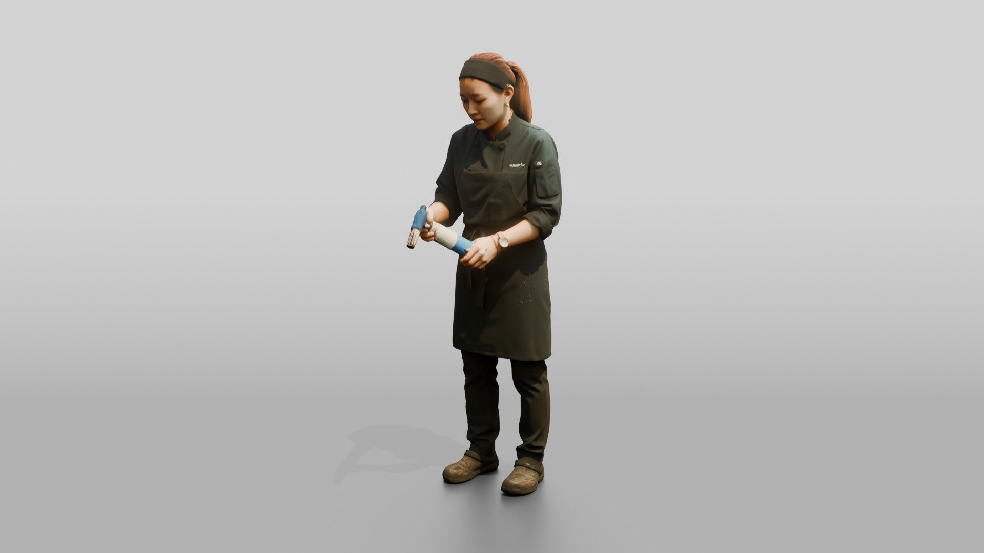 Line Cook Searing Tuna with a Blowtorch