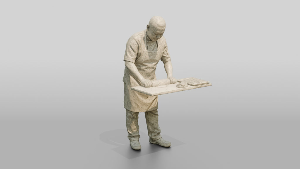 Dim Sum Chef Rolling Dumpling Wrappers