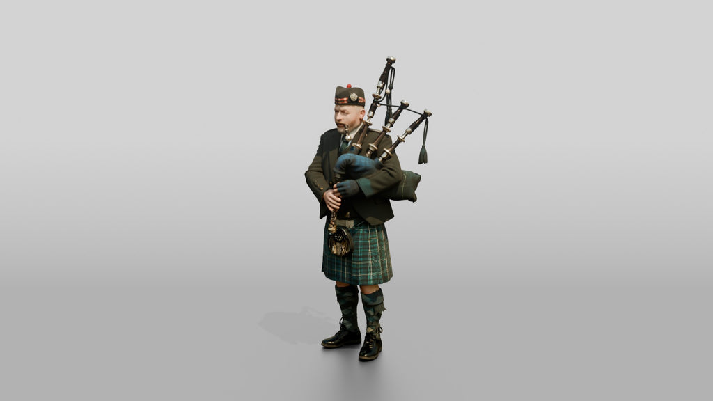 Bagpiper Playing Highland Bagpipes