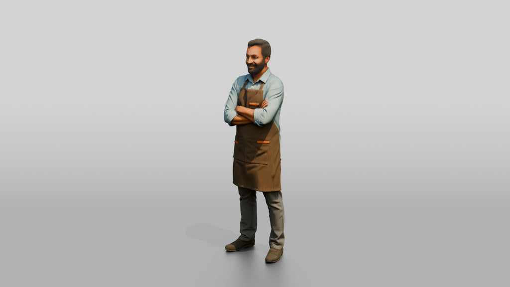 South Asian Cafe Owner in Apron