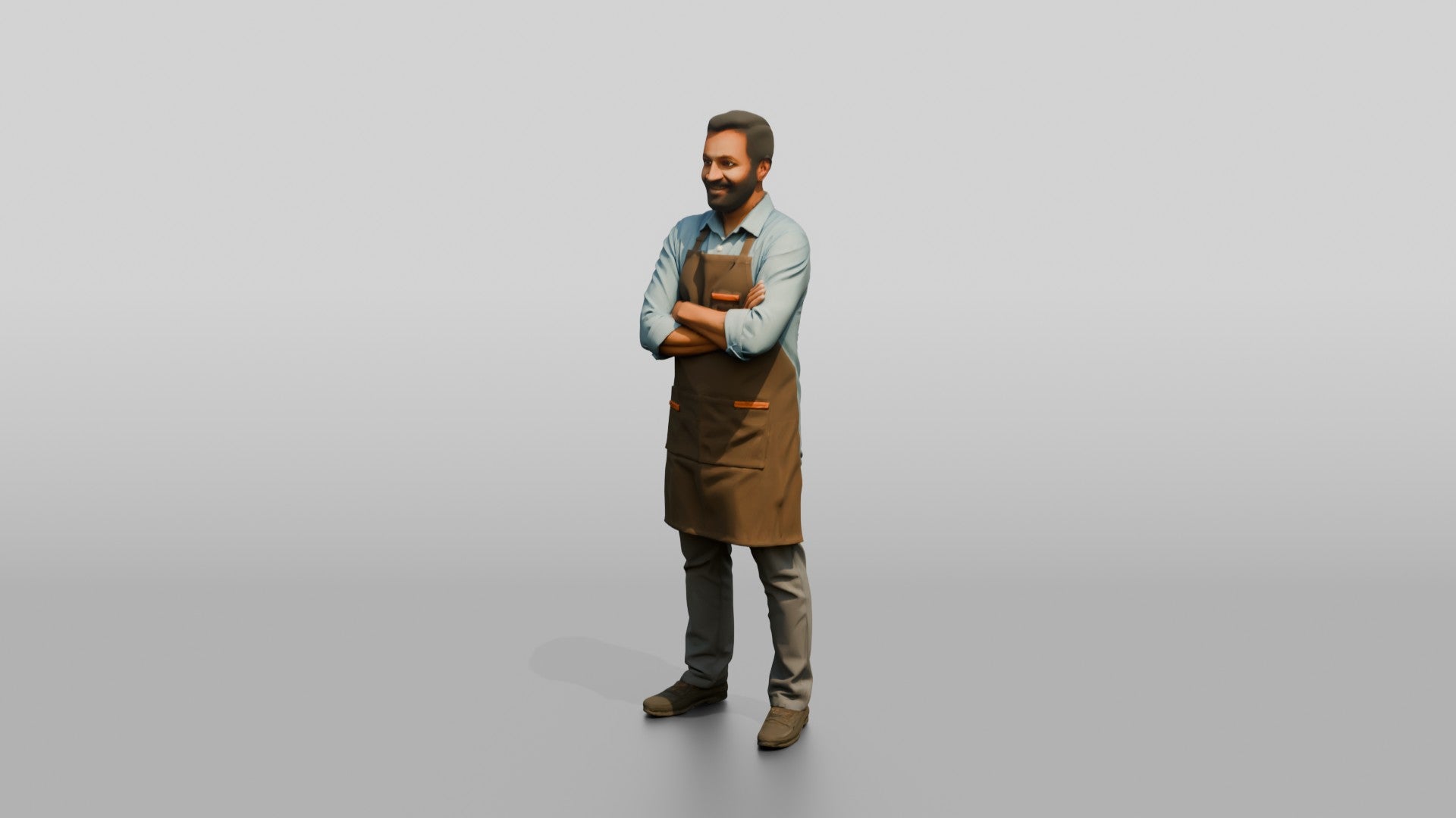 South Asian Cafe Owner in Apron