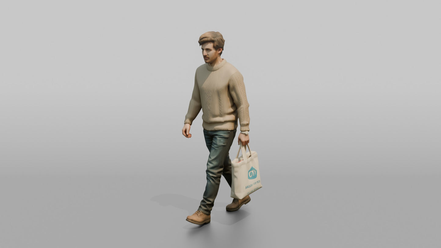 Dutch Man Walking in a Wool Sweater