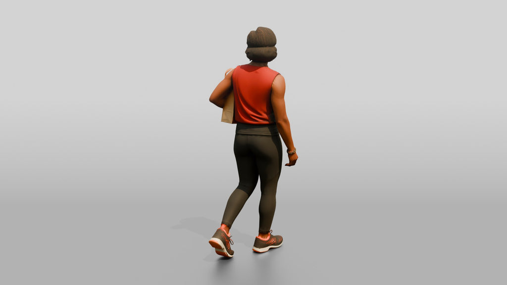 Athletic African Woman Carrying Groceries