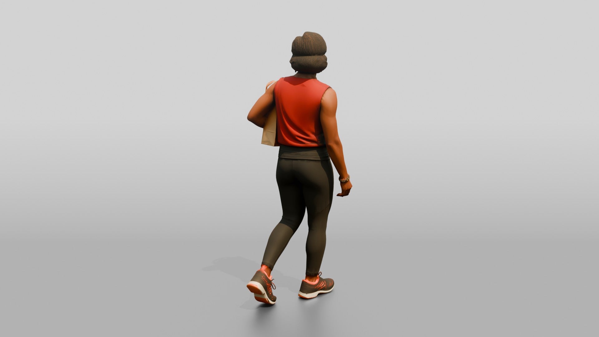 Athletic African Woman Carrying Groceries