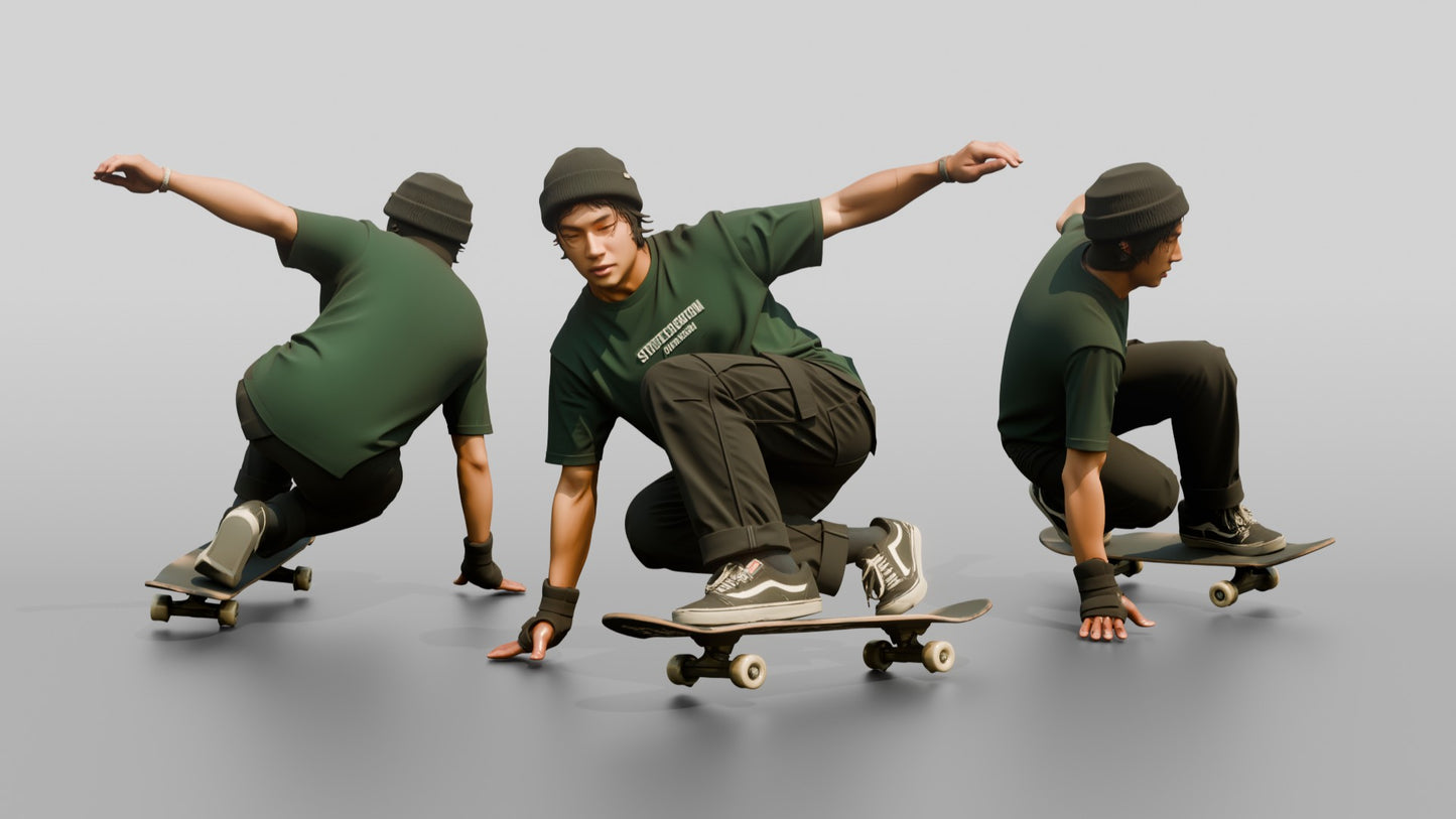 Skateboarder Man Performing Ollie