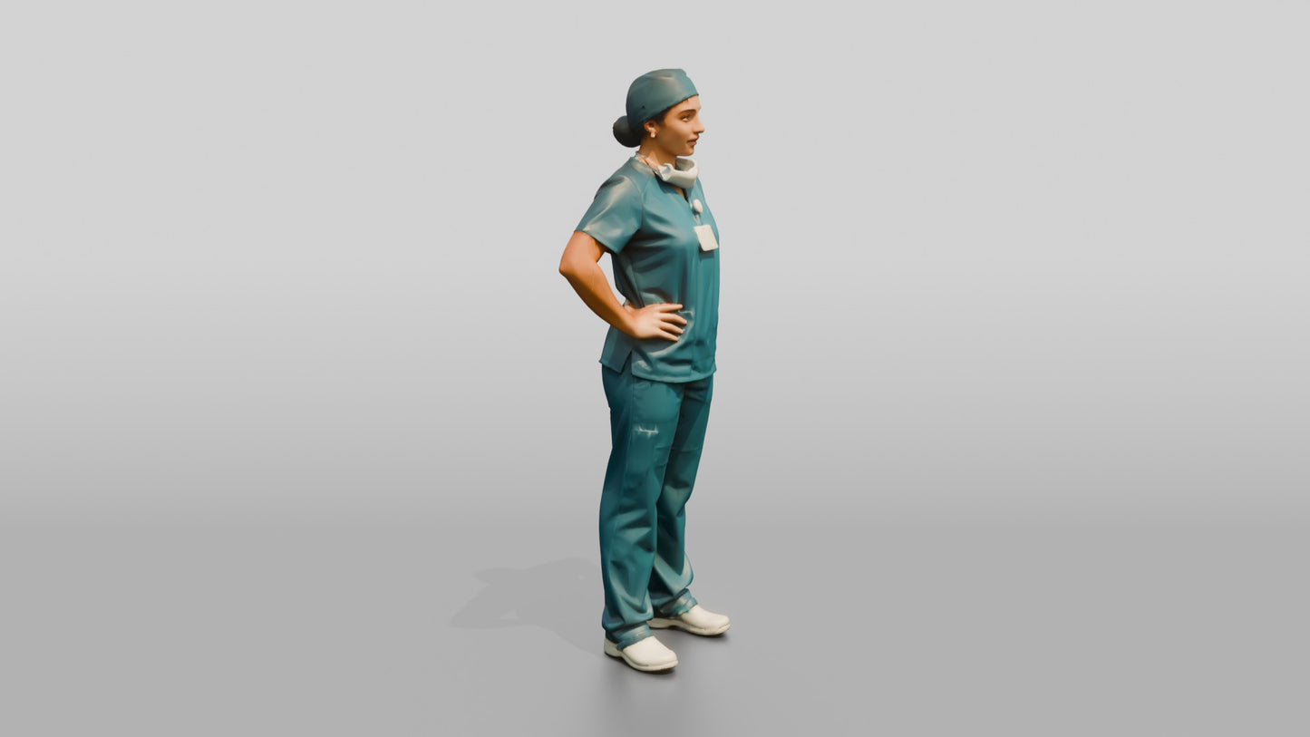Young Hispanic Woman Doctor with Hands on Hips