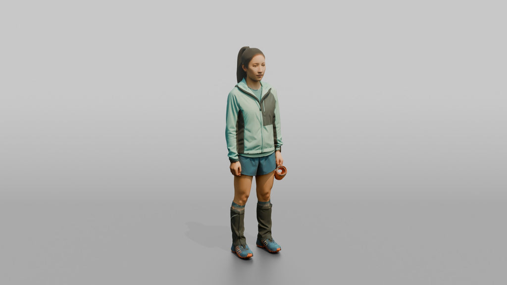 High-Altitude Runner Holding a Water Cup