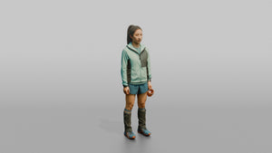 High-Altitude Runner Holding a Water Cup - 3D character model, view 1