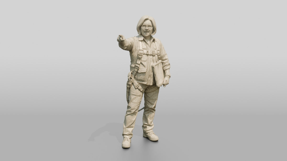 Construction Worker Woman 99 - wireframe topology preview
