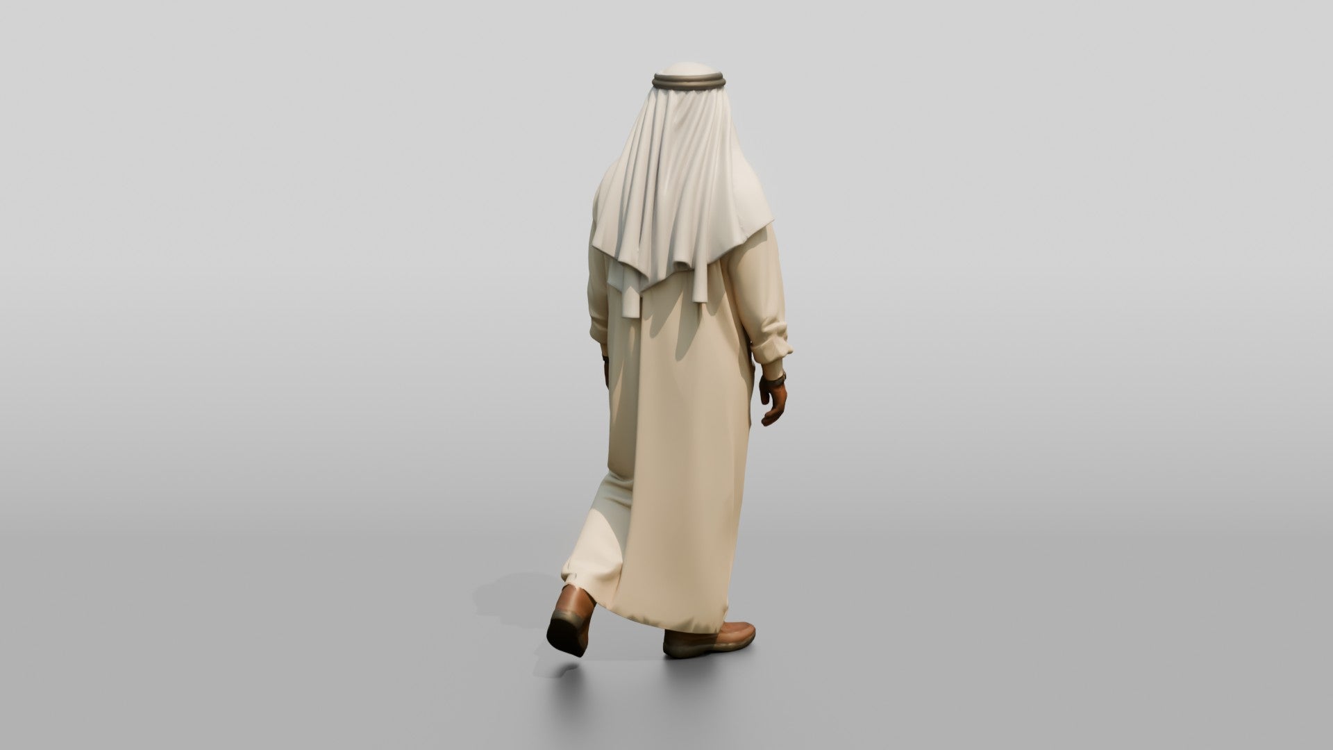 Elderly Stocky Emirati Man in Kandura and Ghutra