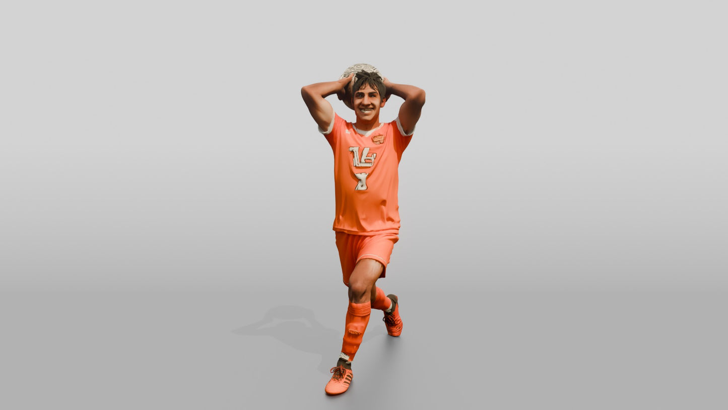 Soccer Player Overhead Throw-In