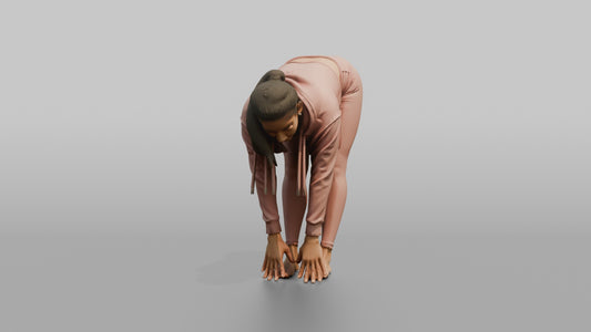 Fitness Influencer Woman Doing A Forward Fold Stretch - 3D character model