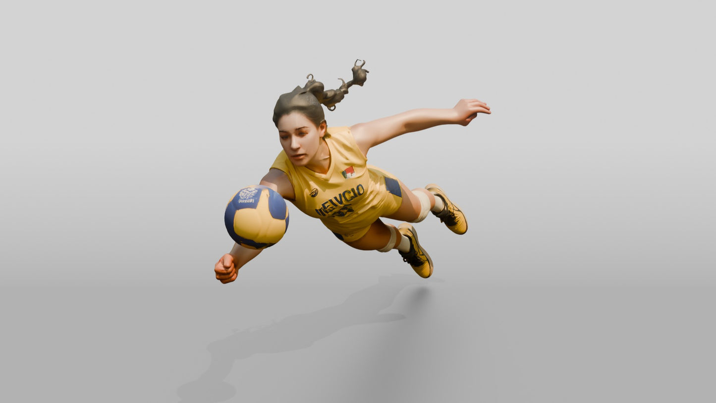 Hispanic Female Volleyball Player in Yellow Uniform