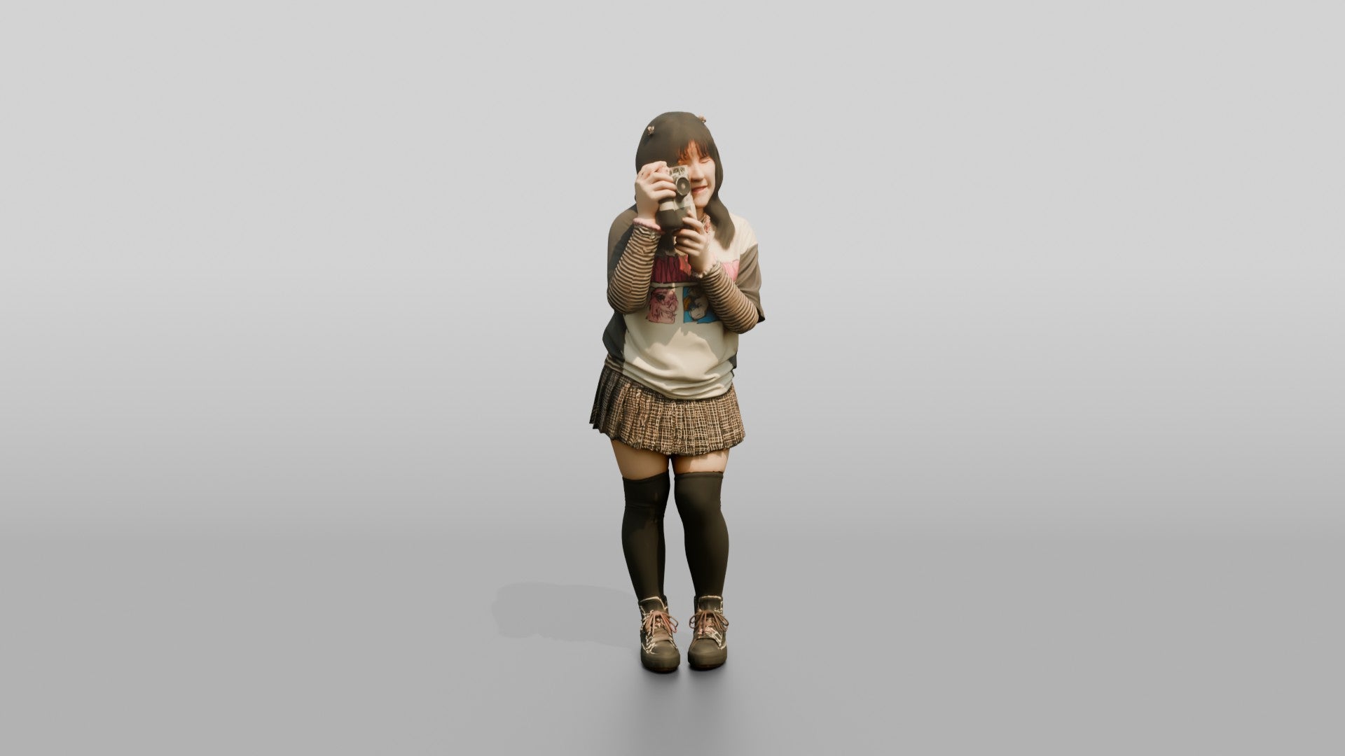 Asian Woman with Retro Camera