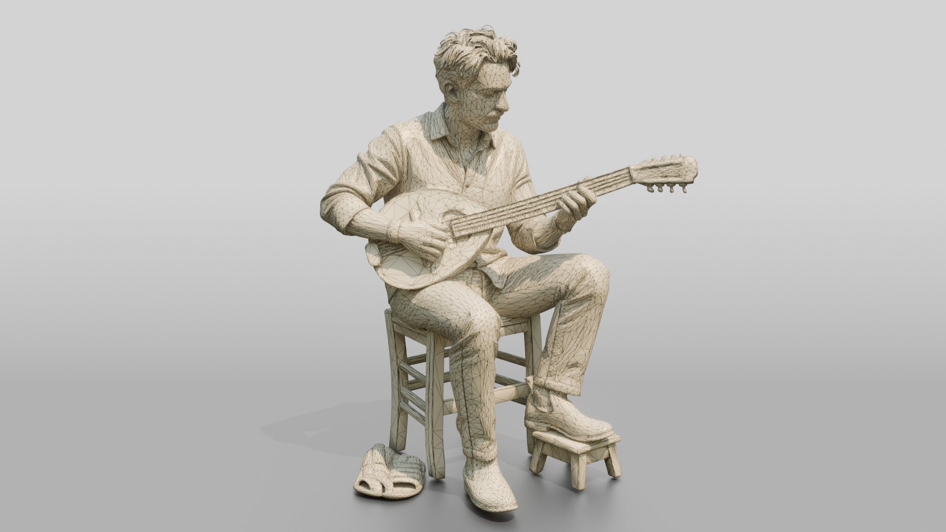 Bouzouki Player Picking Melodies