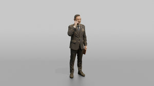 Concierge Man Holding A Phone, Making A Reservation Call - 3D character model