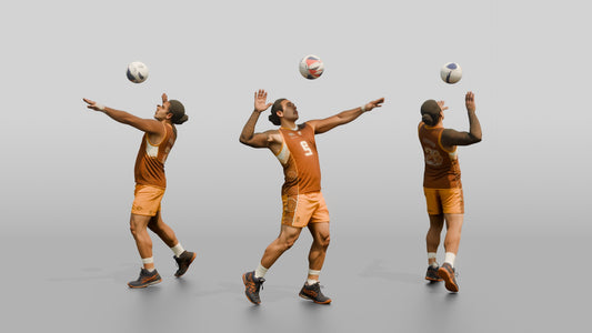 Male Volleyball Player in Ochre Uniform