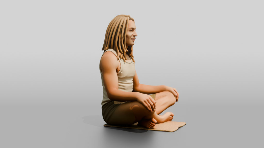 Man Meditating with Dreadlocks