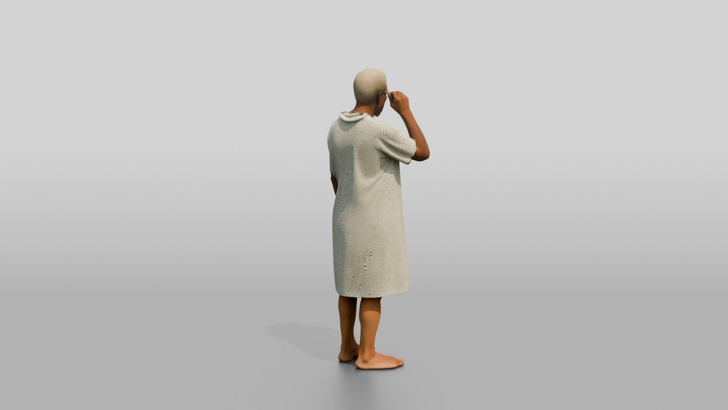 Elderly Man Patient Adjusting His Glasses