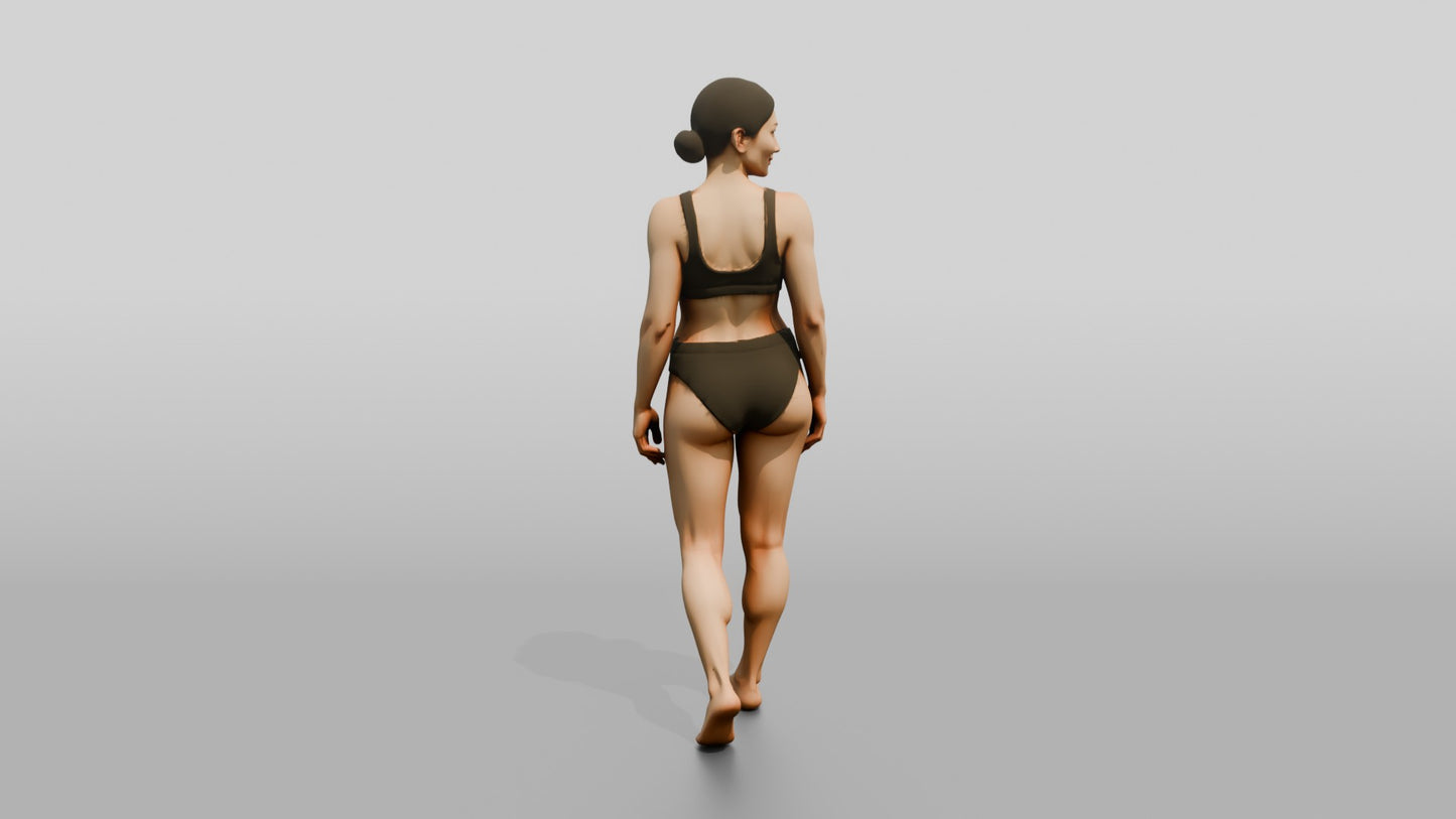 Woman in Black Two-Piece Swimsuit Standing