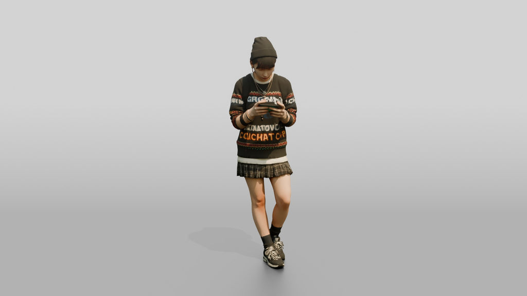 Asian Woman Gaming on Smartphone