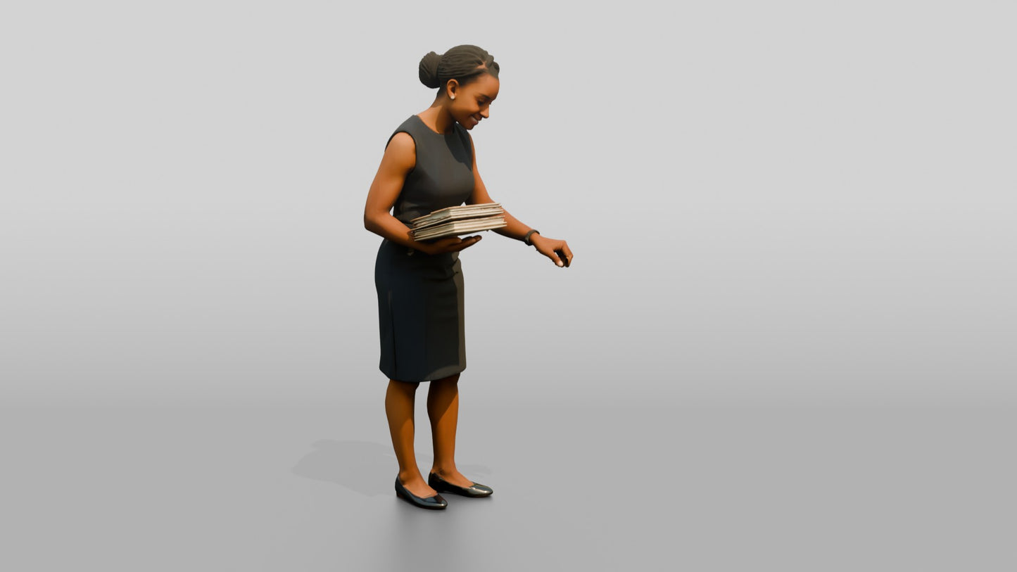 Woman Filing Documents in a Cabinet