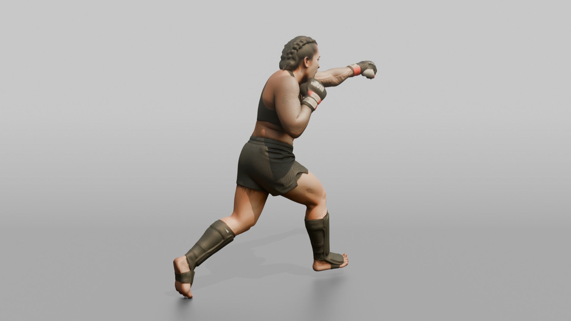 MMA Fighter Heavy Right Cross Punch