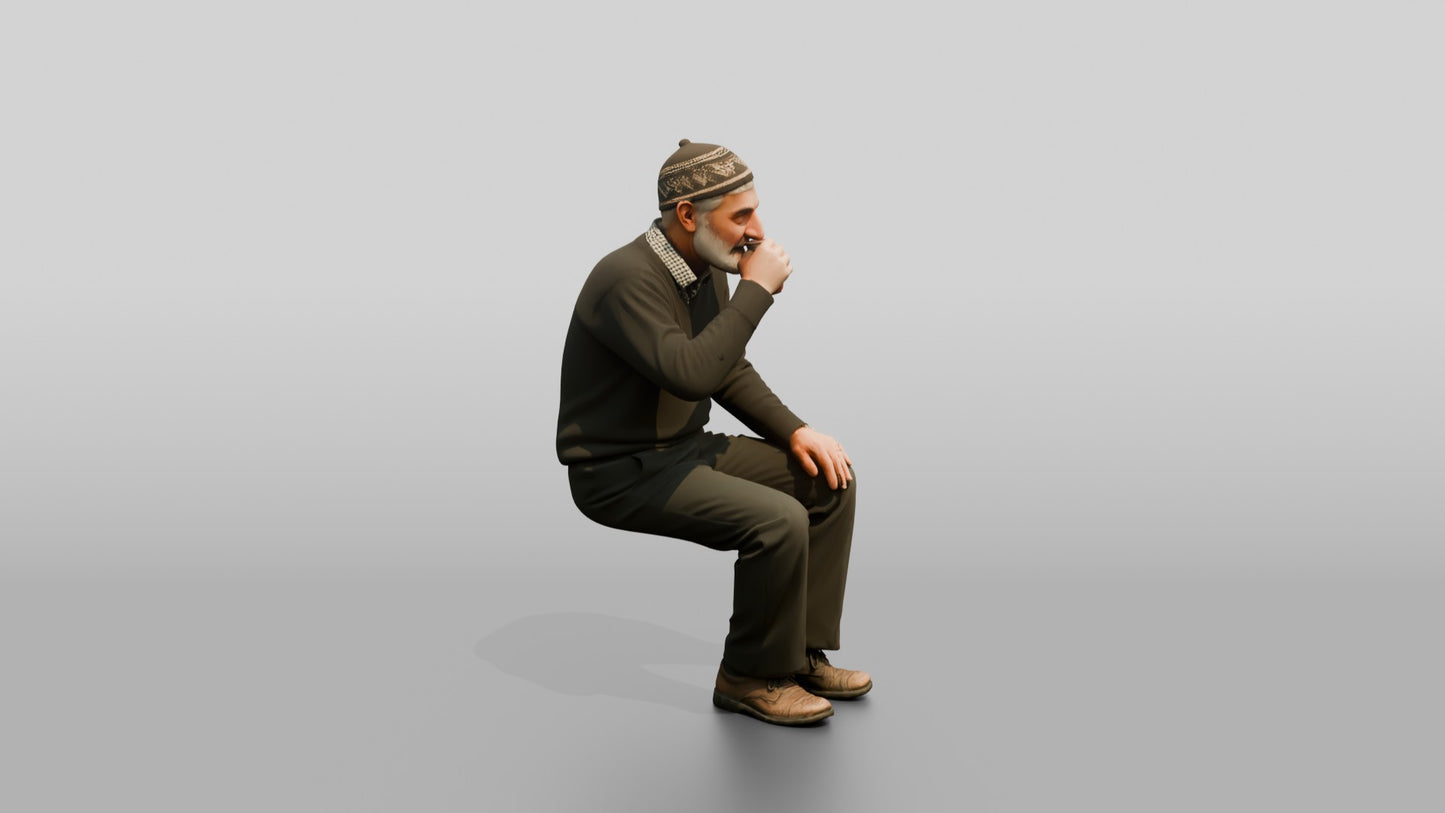 Man Sipping Traditional Tea