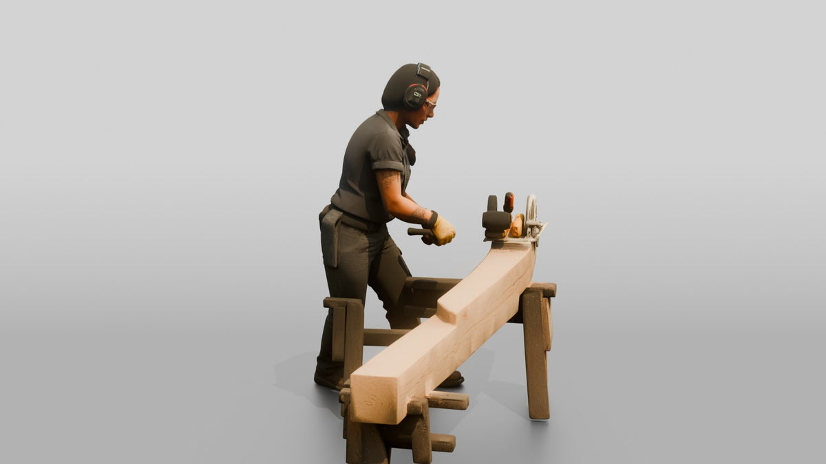 Construction Worker Woman 63 - 3D character model, view 2