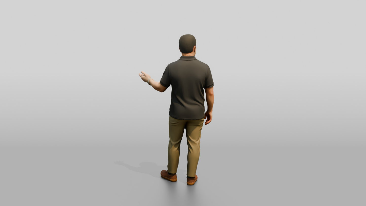 Casual Man Gesturing in a Polo
