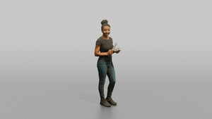 Nail Technician Man Holding A Nail File And Buffer - 3D character model
