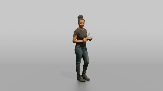 Nail Technician Man Holding A Nail File And Buffer - 3D character model