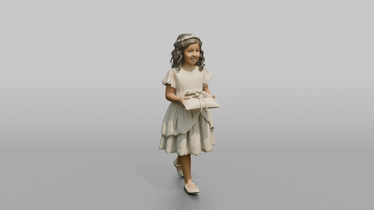 Ring Bearer Girl Carrying a Satin Pillow