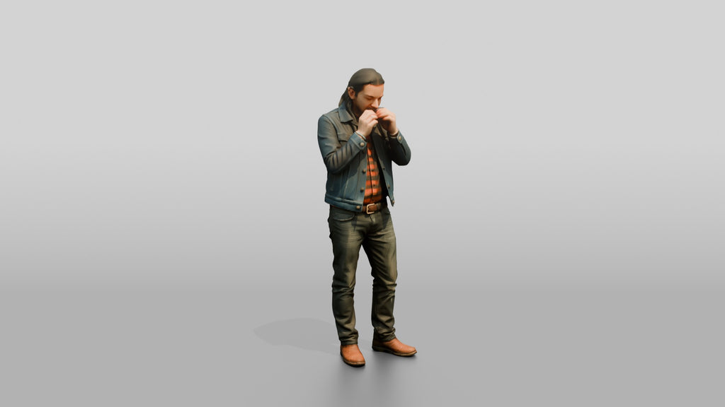Homeless Man Playing a Harmonica