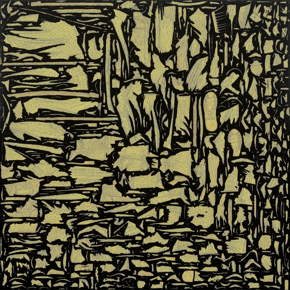 Father Holding A Garden Rake, Leaning On It Slightly - UV layout, metallic roughness map
