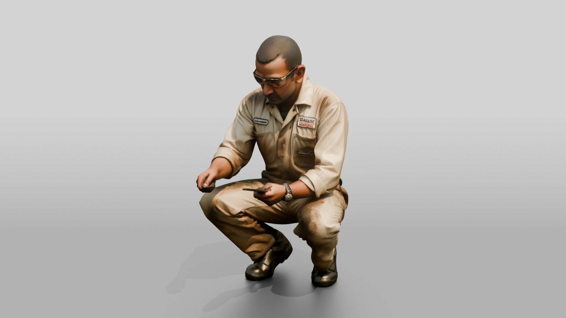 Mechanic Adjusting a Clutch Cable