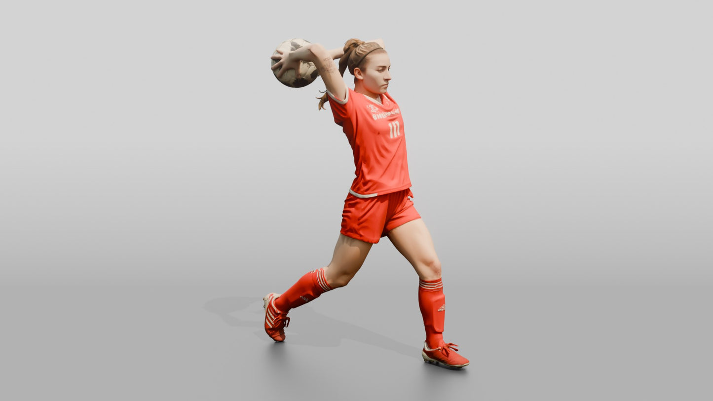 Soccer Player Arched Throw-In