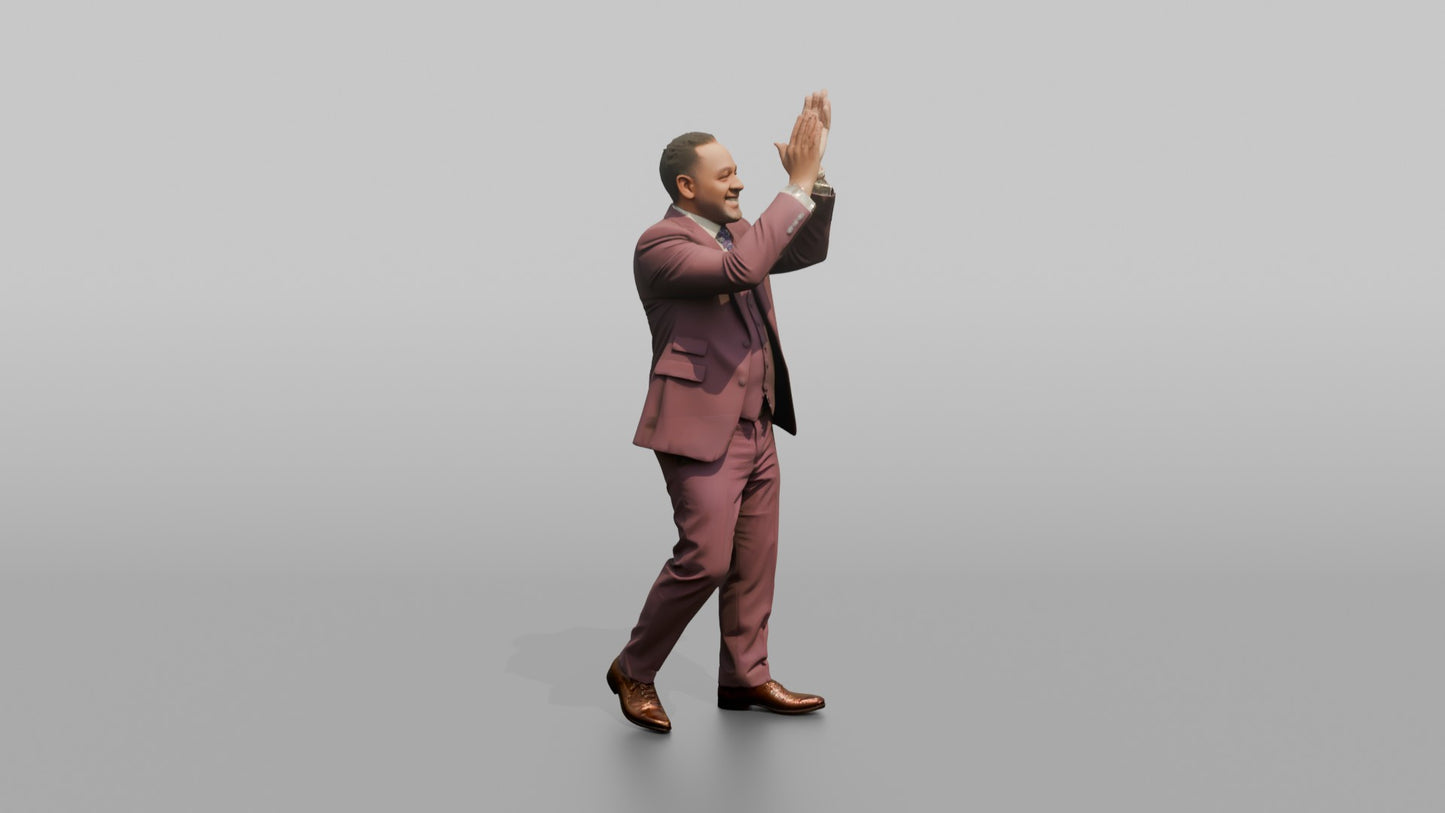 Wedding Guest Clapping with Arms Raised