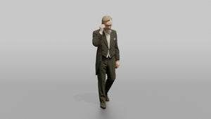 Elderly Wedding Guest Adjusting His Glasses - 3D character model, view 1