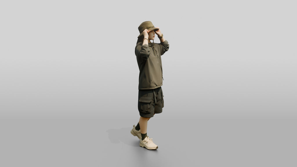Woman Adjusting Her Tactical Bucket Hat