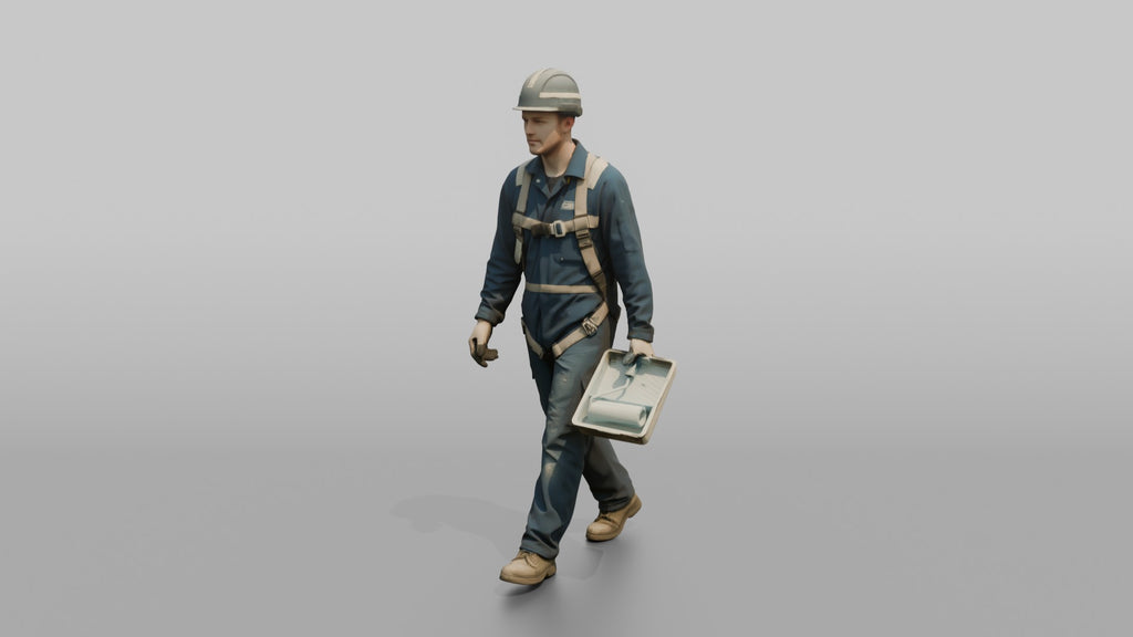 Ordinary Seaman Carrying a Paint Roller on a Scaffold