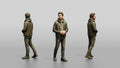 Young Man in Olive Leather Jacket and Boots