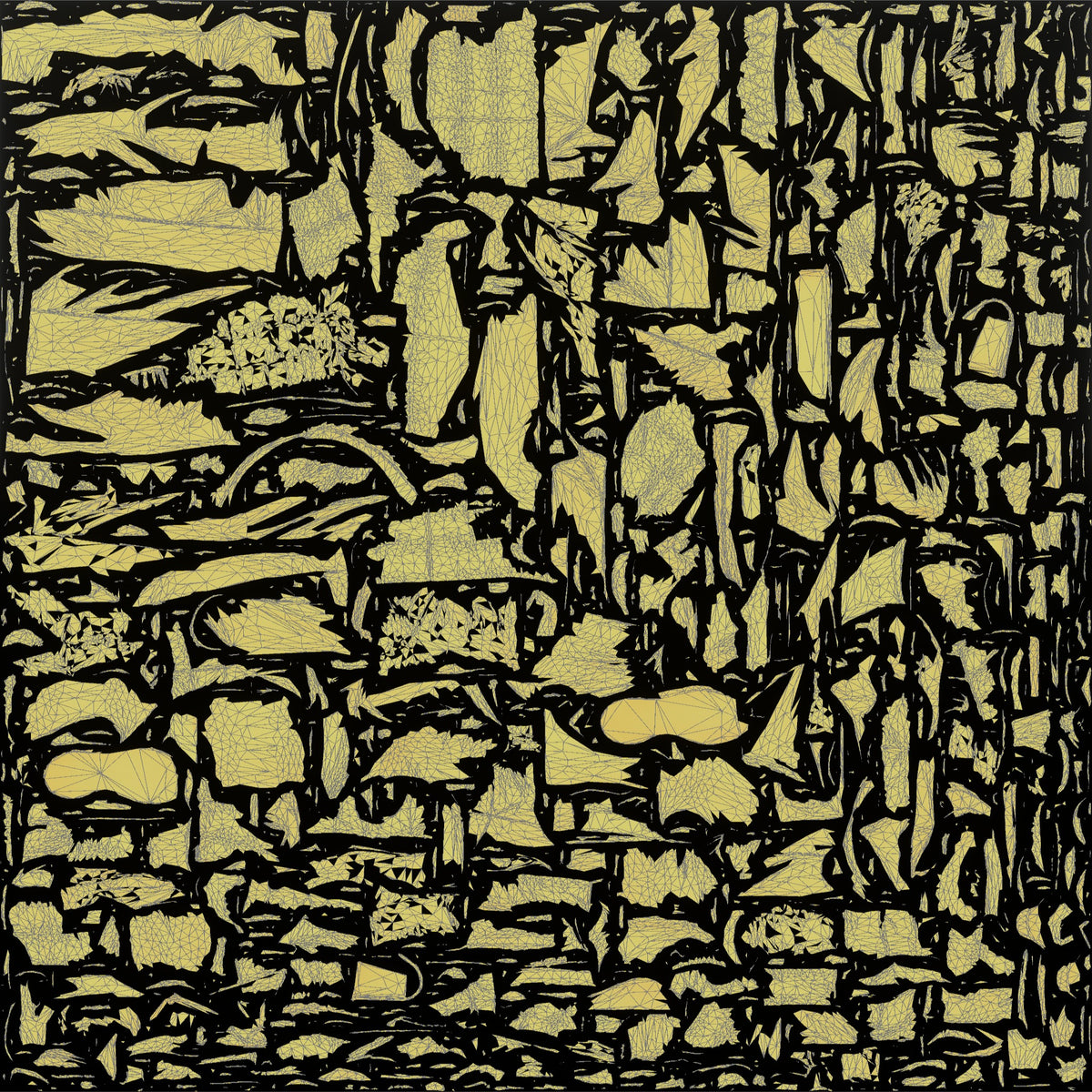 Elderly Chinese Woman in Puffer Jacket - UV layout, metallic roughness map