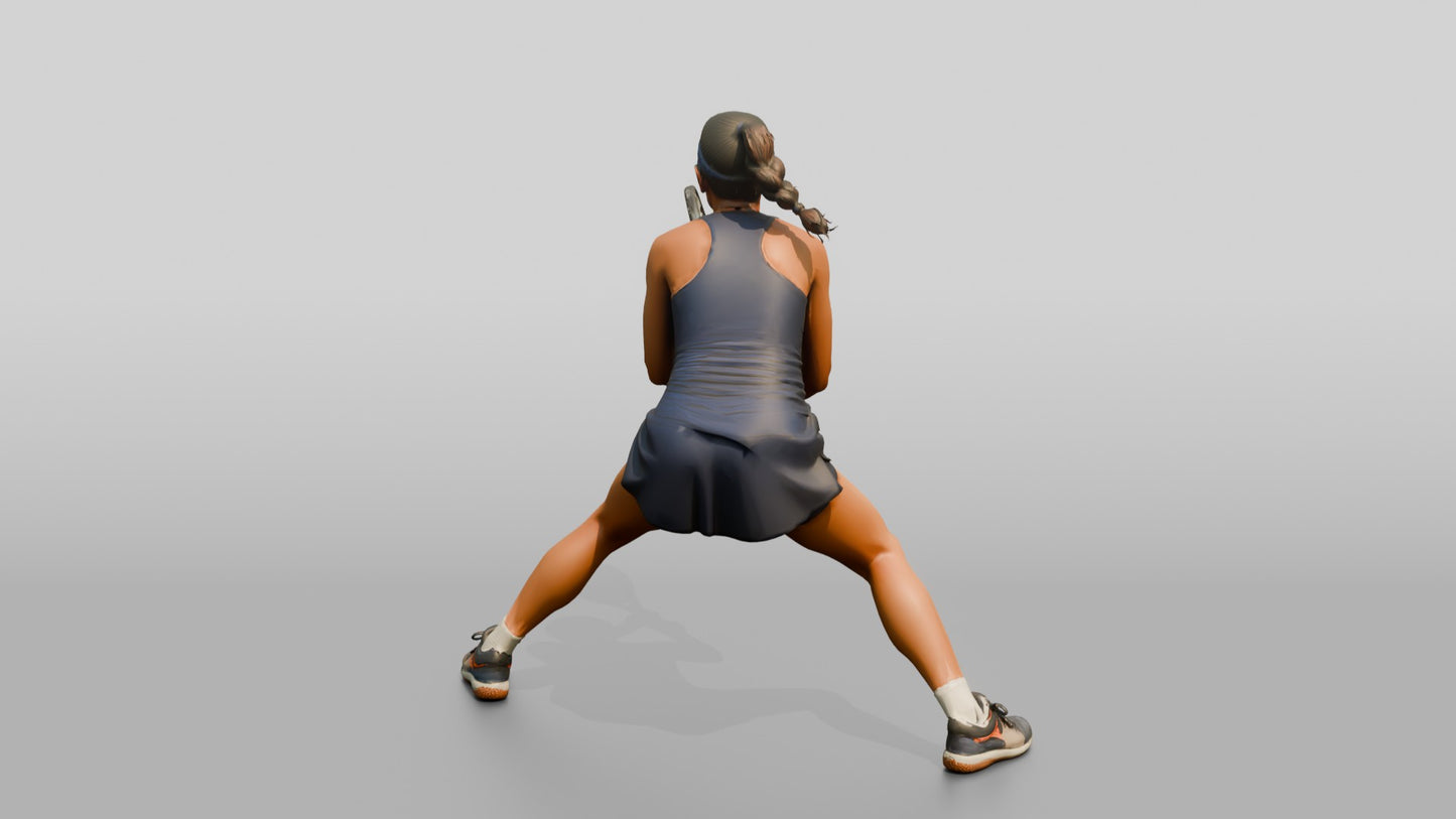 Female Tennis Player Split-Stepping for a Return