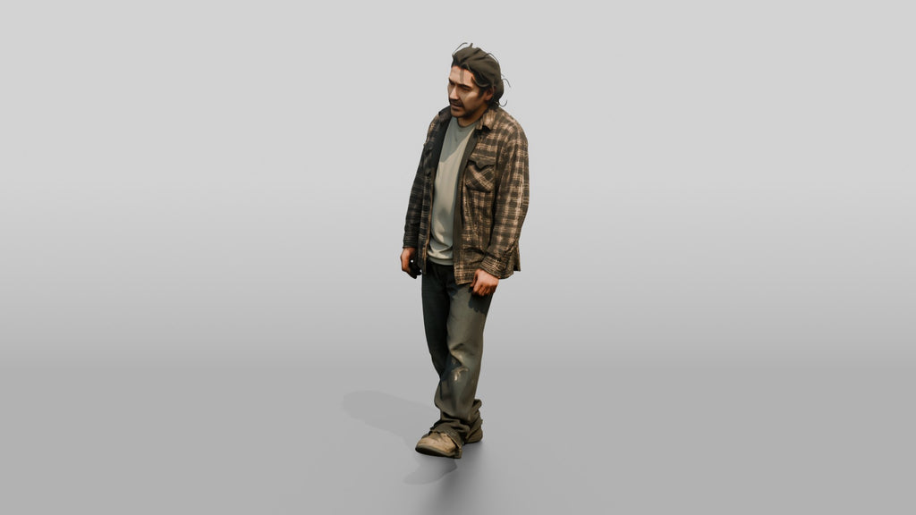 Homeless Man Looking Disheveled and Swaying Slightly