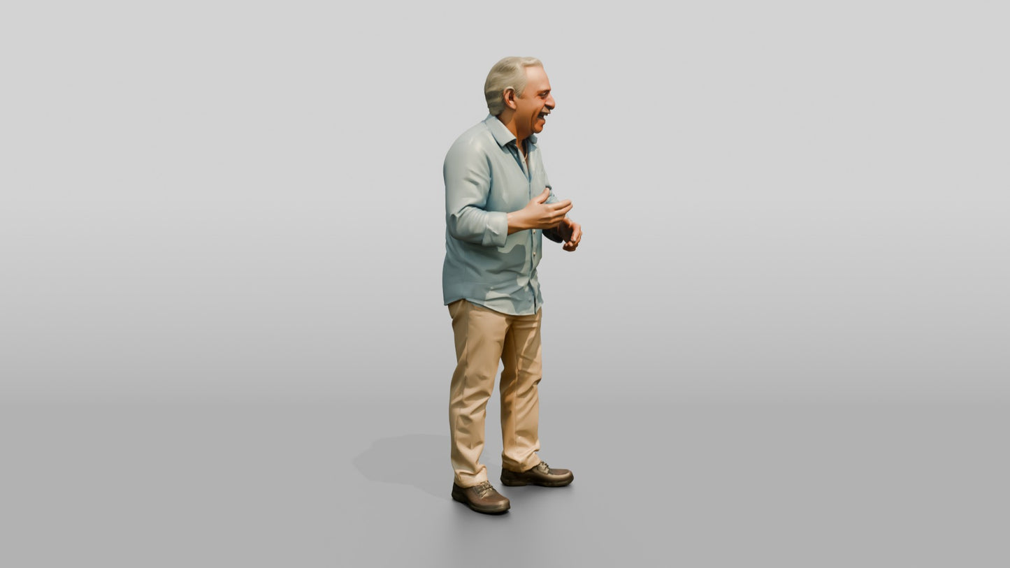 Elderly Spanish Man Laughing Heartily
