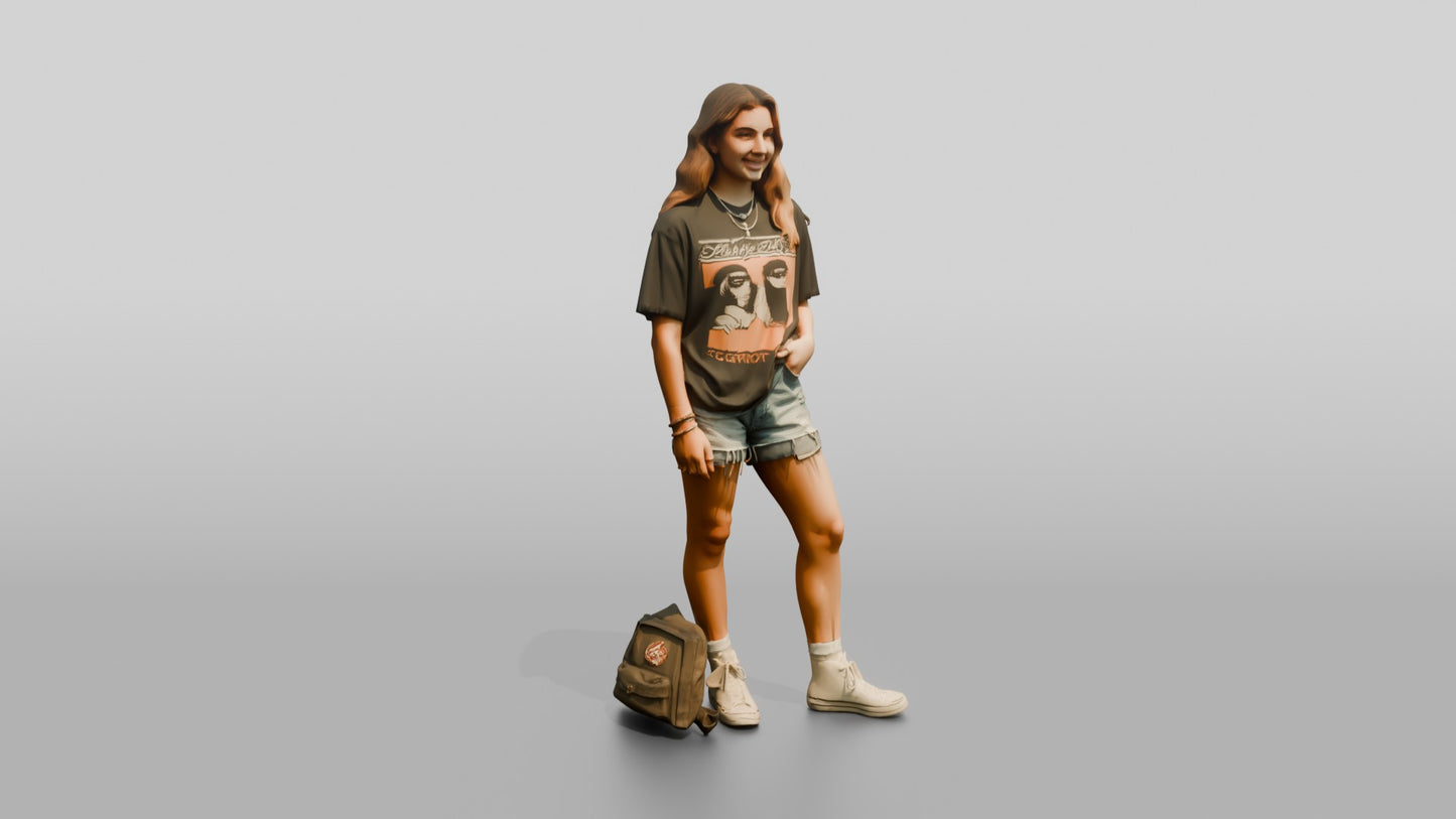 West Coast Teen Girl in Vintage T-Shirt